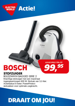 Bosch STOFZUIGER BGLS2WH1H BAGGED SERIE 2
