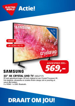 Samsung 55” 4K Crystal UHD TV 55DU7172