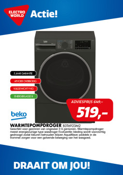 Beko warmtepompdroger B3T6923M2