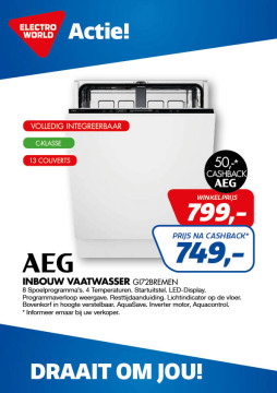 AEG Inbouwvaatwasser GI72Bremen
