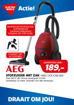 AEG Stofzuiger met zak VX82-1-2CR CHILI RED