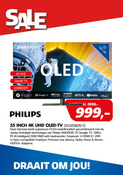 Philips 55 INCH 4K UHD OLED-tv 55OLED809/12