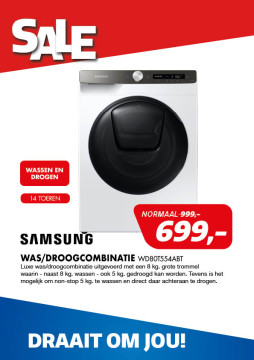Samsung was-droogcombinatie WD80T554ABT