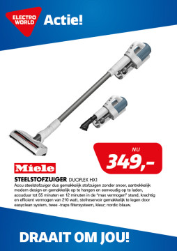 Miele steelstofzuiger DUOFLEX HX1