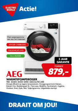 AEG Warmtepompdroger TR8  ESSEN 8000 SERIE ABSOLUTECARE