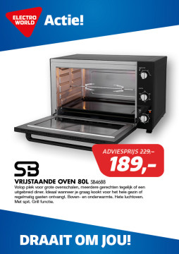 SB Vrijstaande oven 80L SB4688
