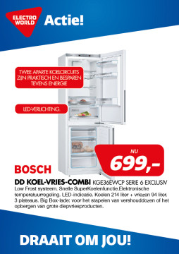 Bosch DD Koelvriescombi KGE36EWCP SERIE 6 EXCLUSIV